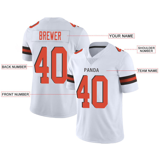 Custom C.Brown Stitched American Jerseys Personalize Birthday Gifts White Football Jerseys