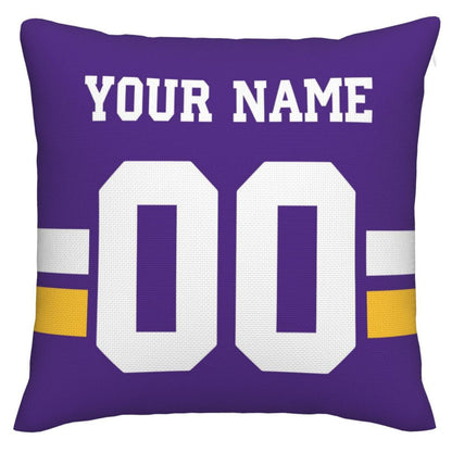 Custom MN.Vikings Pillow Decorative Throw Pillow Case - Print Personalized Football Team Fans Name & Number Birthday Gift Football Pillows