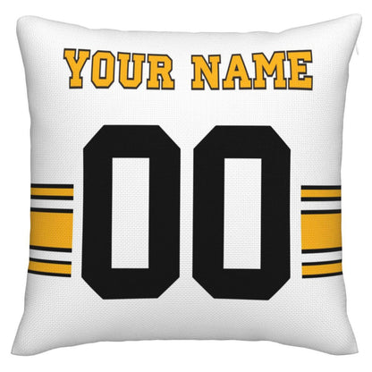 Custom P.Steelers Pillow Decorative Throw Pillow Case - Print Personalized Football Team Fans Name & Number Birthday Gift Football Pillows