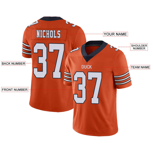 Custom C.Bear Stitched American Football Jerseys Personalize Birthday Gifts Orange Jersey