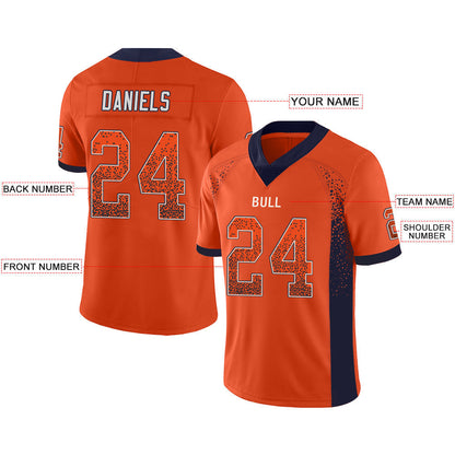 Custom C.Bear Stitched American Football Jerseys Personalize Birthday Gifts Orange Jersey