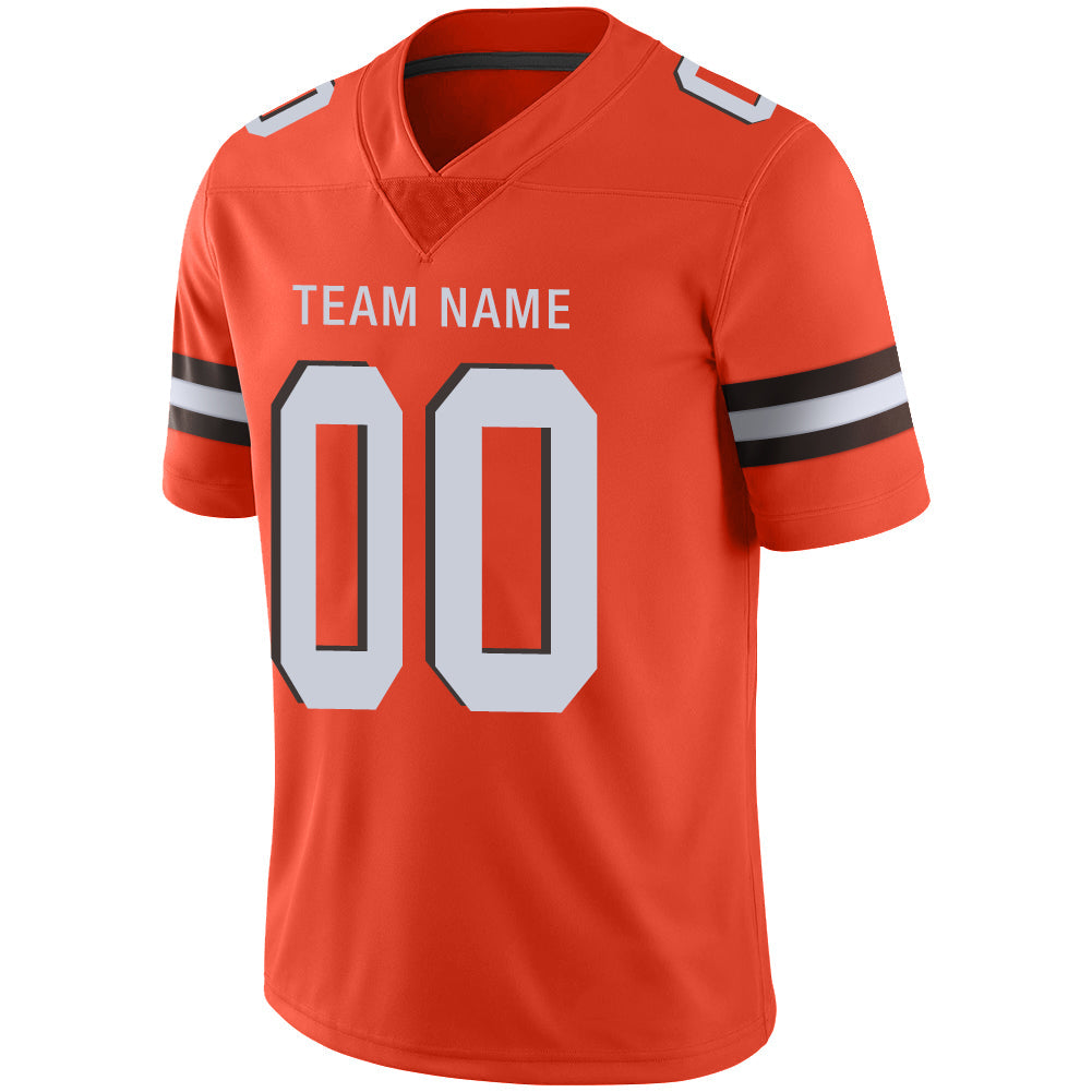 Custom C.Brown Stitched American Football Jerseys Personalize Birthday Gifts Orange Jersey
