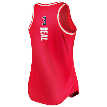 W.Wizards #3 Bradley Beal Fanatics Branded Women's Fast Break Team Tank Jersey Icon Edition Red Stitched American Basketball Jersey