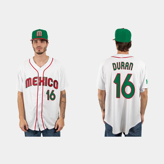 #16 JARREN DURAN MEXICO BASEBALL 2023 WORLD BASEBALL CLASSIC JERSEY ¨C WHITE Stitches Baseball Jerseys
