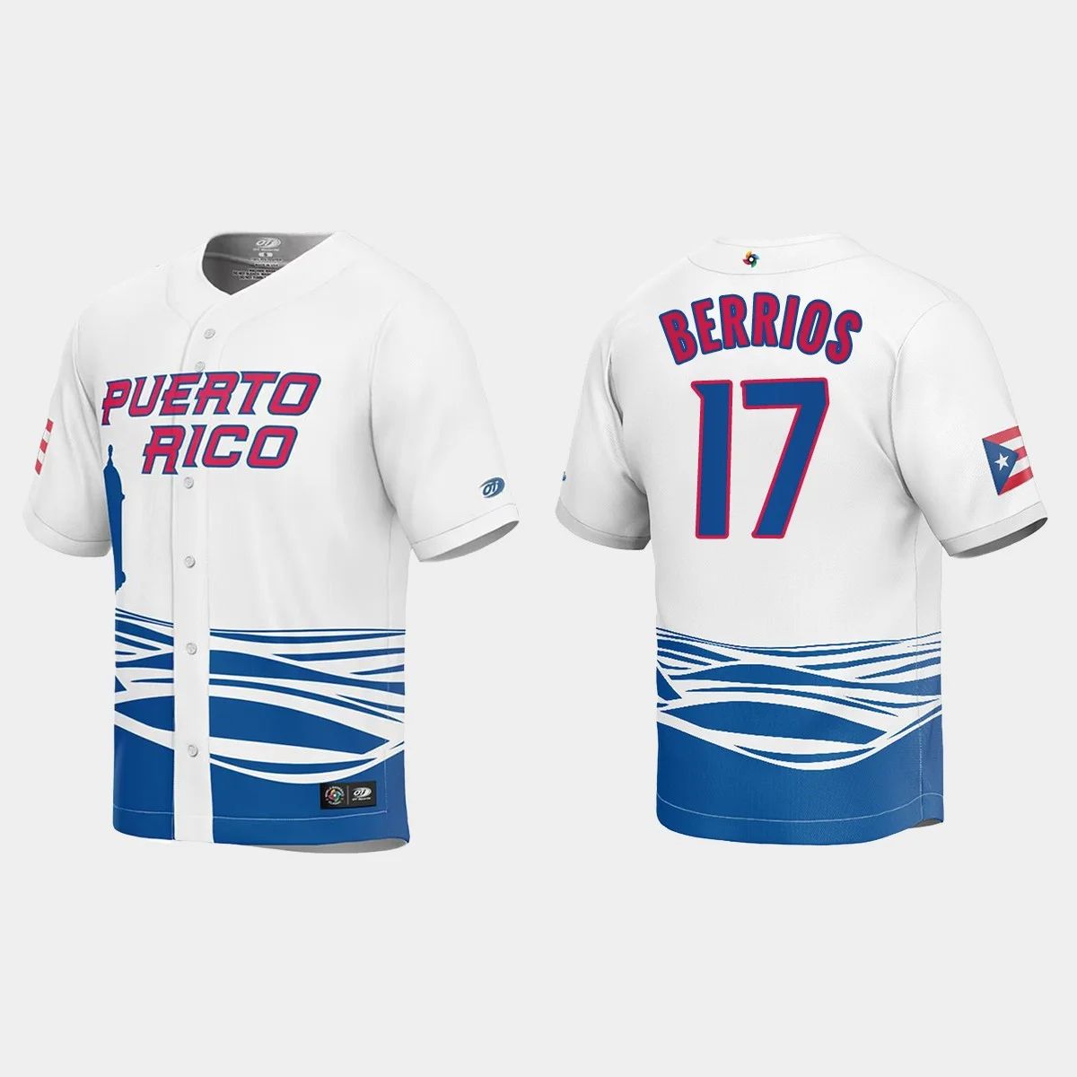 #17 JOSE BERRIOS PUERTO RICO BASEBALL 2023 WORLD BASEBALL CLASSIC JERSEY ¨C WHITE Stitches Baseball Jerseys