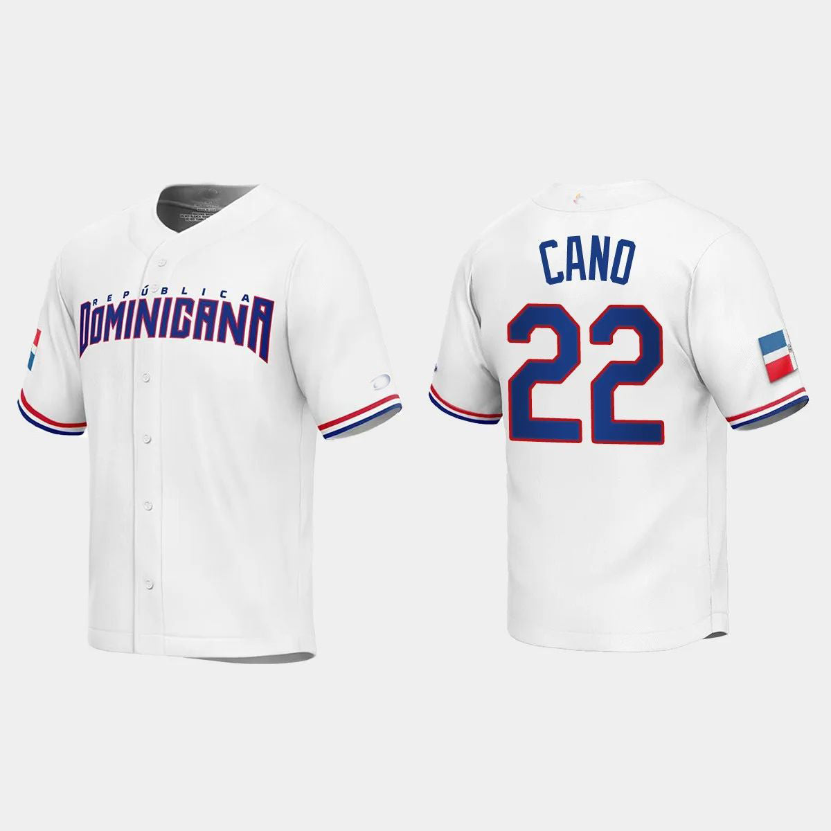 #22 ROBINSON CANO DOMINICAN REPUBLIC BASEBALL 2023 WORLD BASEBALL CLASSIC REPLICA JERSEY ¨C WHITE Stitches Baseball Jerseys