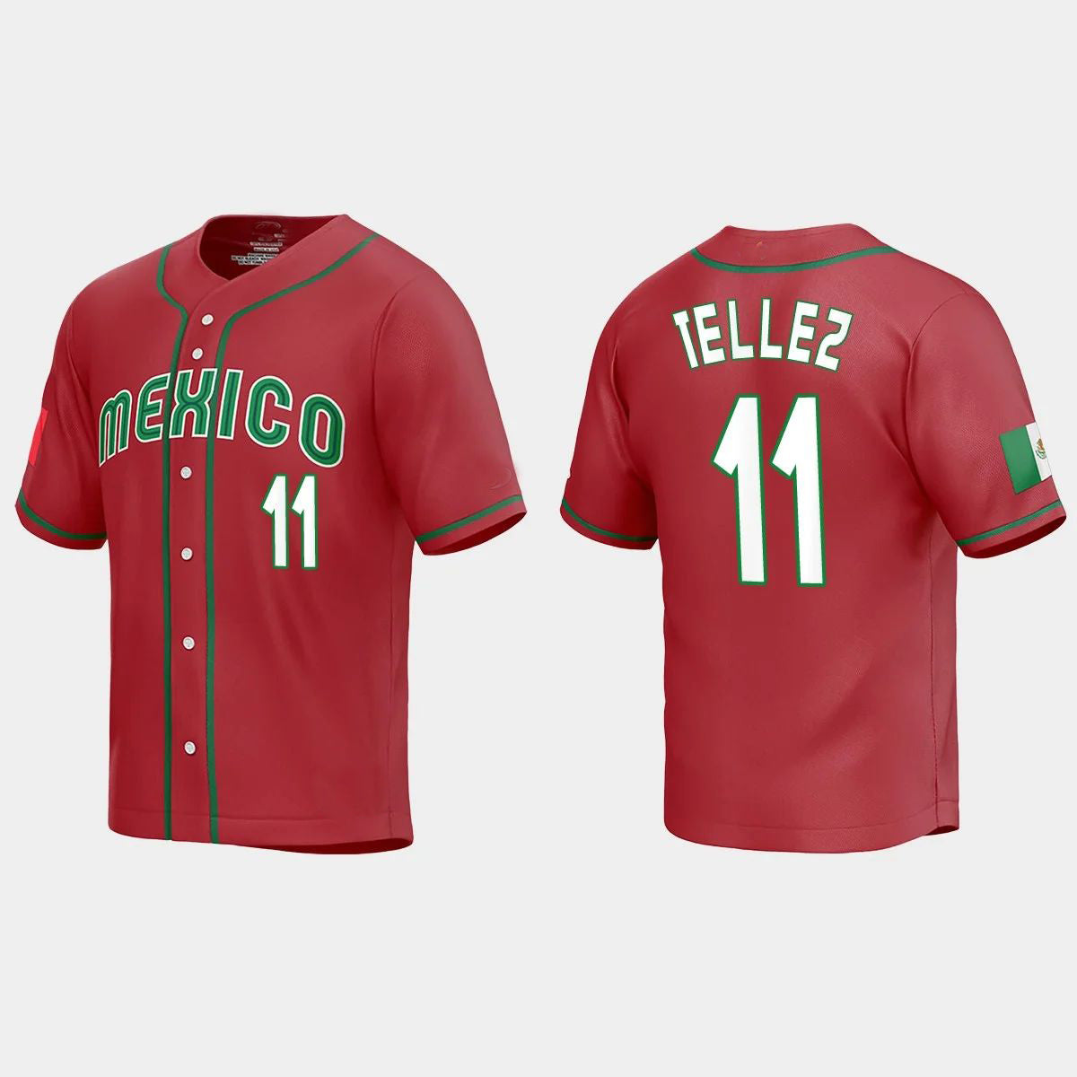 #11 ROWDY TELLEZ MEXICO BASEBALL 2023 WORLD BASEBALL CLASSIC REPLICA JERSEY ¨C RED Stitches Baseball Jerseys