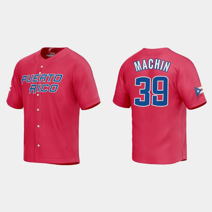#39 VIMAEL MACHIN PUERTO RICO BASEBALL 2023 WORLD BASEBALL CLASSIC JERSEY ¨C RED Stitches Baseball Jerseys