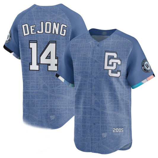 Washington Nationals #14 Paul DeJong Blue 2025 City Connect Limited Stitched Baseball Jersey