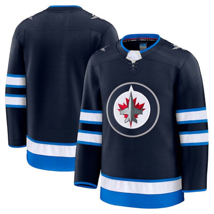 W.Jets Fanatics Home Premium Jersey - Navy Stitched American Hockey Jerseys