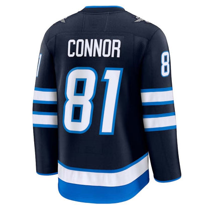 W.Jets #81 Kyle Connor Fanatics Home Premium Jersey - Navy Stitched American Hockey Jerseys