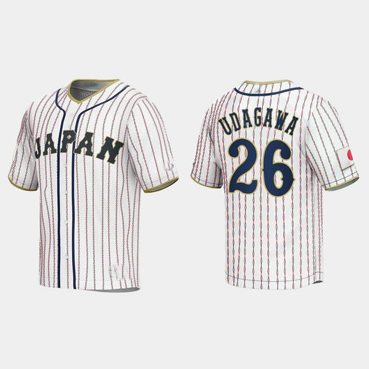 #26 YUKI UDAGAWA JAPAN BASEBALL 2023 WORLD BASEBALL CLASSIC JERSEY ¨C WHITE Stitches Baseball Jerseys