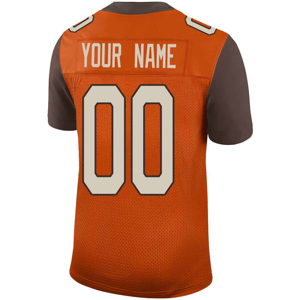 Custom C.Brown Stitched American Football Jerseys Personalize Birthday Gifts Orange Jersey
