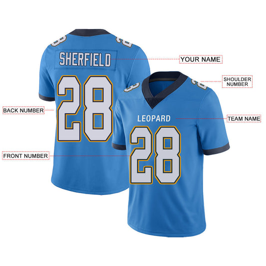 Custom LA.Chargers Stitched American Football Jerseys Personalize Birthday Gifts Powder Blue Jersey