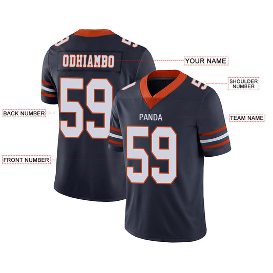 Custom C.Bear Stitched American Personalize Birthday Gifts Navy Jersey Football Jerseys